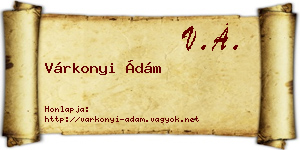 Várkonyi Ádám névjegykártya